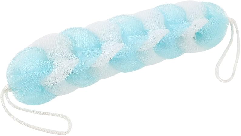 Ruilogod Nylon Mesh Bath Shower Pouf Back Cleaning Scrubber Puff Blue White (id: 367 309 930 361 5cb - Image 2